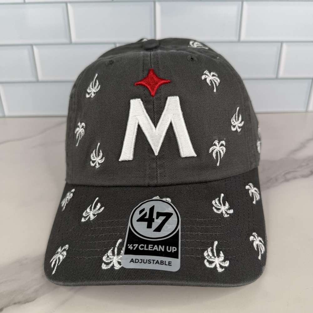 Miami Marlins Hat Cap Strap Back Men One Size Baseball Palm Tree Dad 47 Clean Up